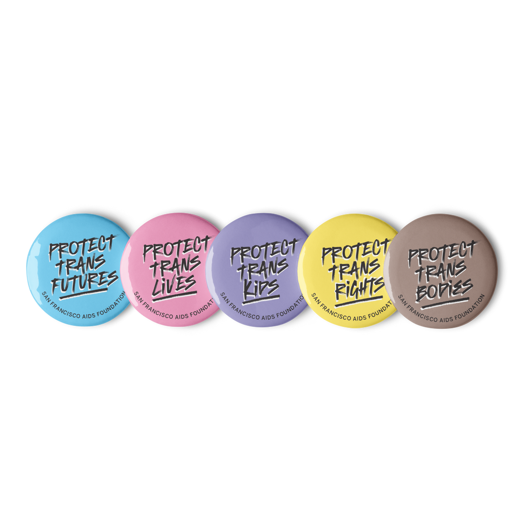 Protect Trans Futures set of 5 pin buttons