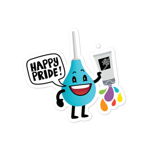 Pride with Rainbow Lube Douchie: Sticker