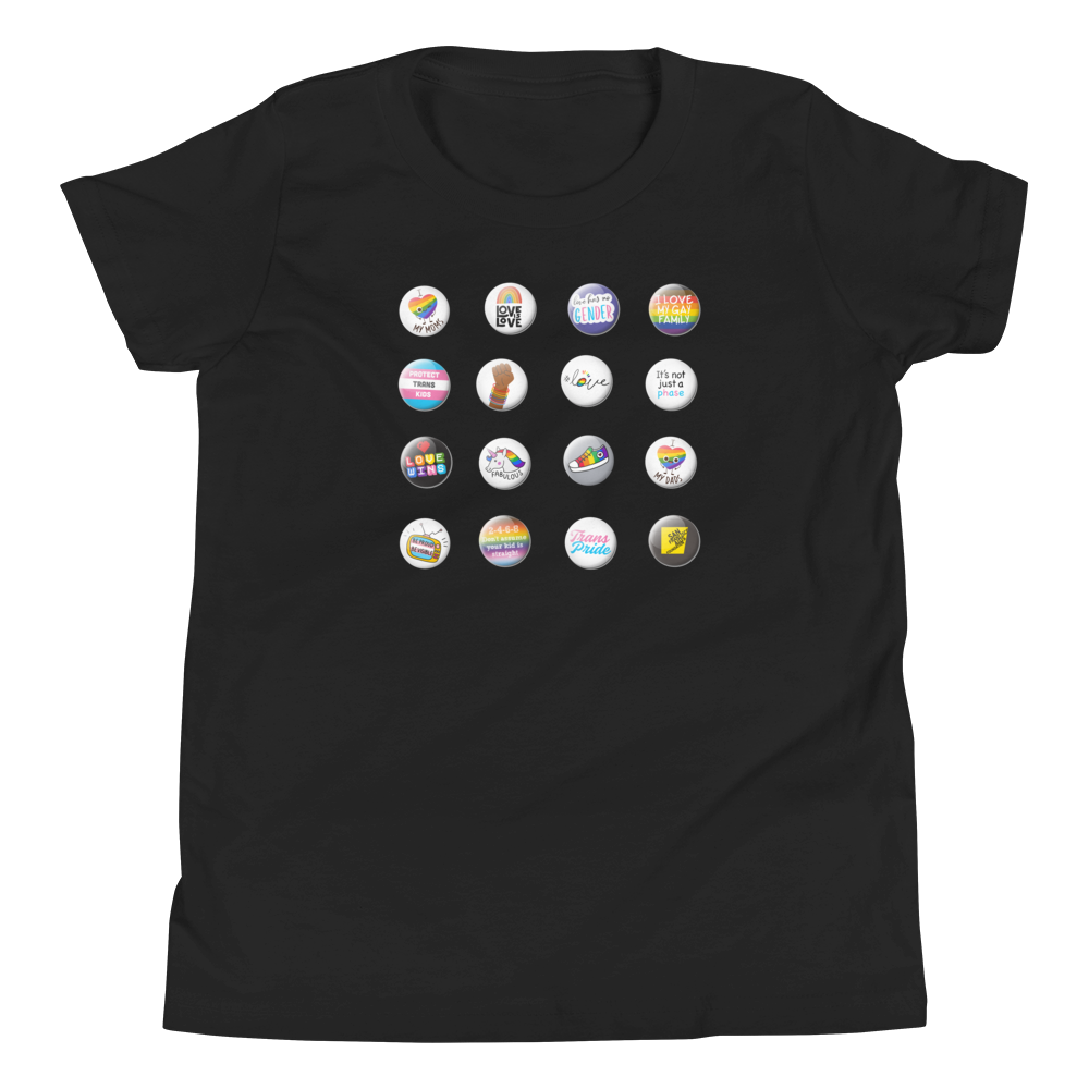Pride Button Collection Youth Short Sleeve T-Shirt